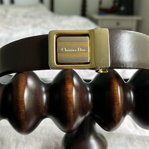 Christian Dior Vintage Two-toned Women’s Adjustable Belt with Brass Hardware